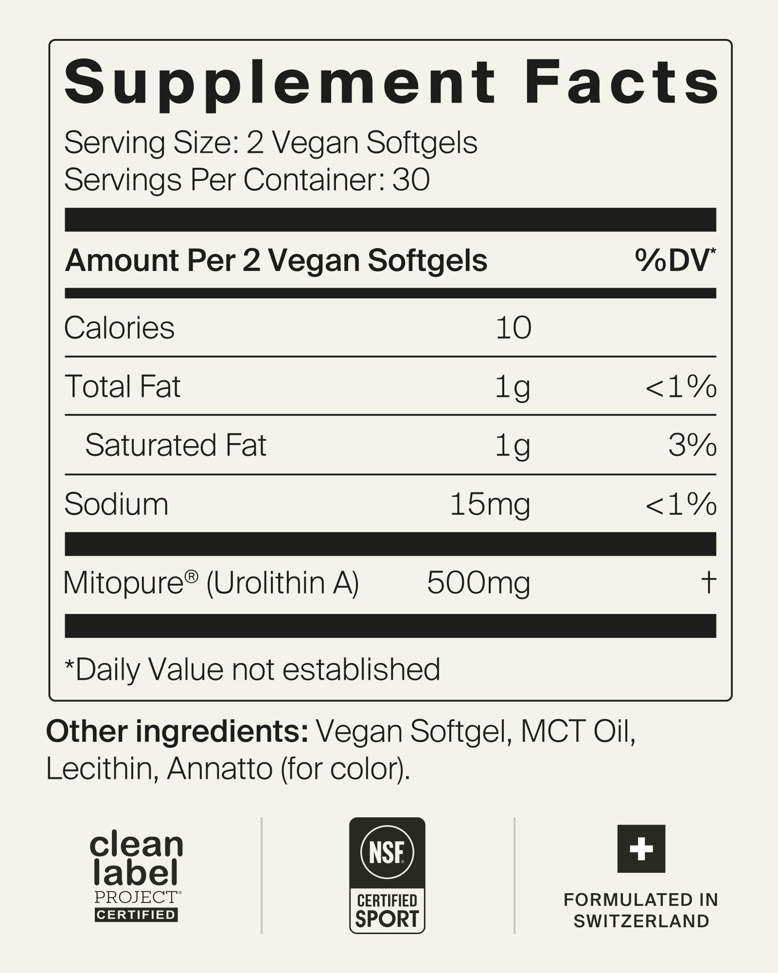 Mitopure Softgels supplement